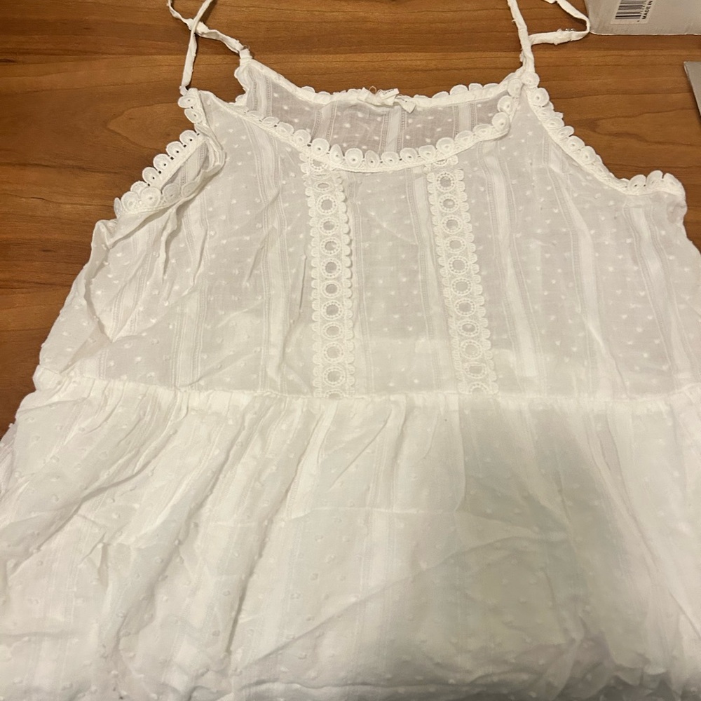 Blu Pepper White Ruffled Smocked Mini Dress